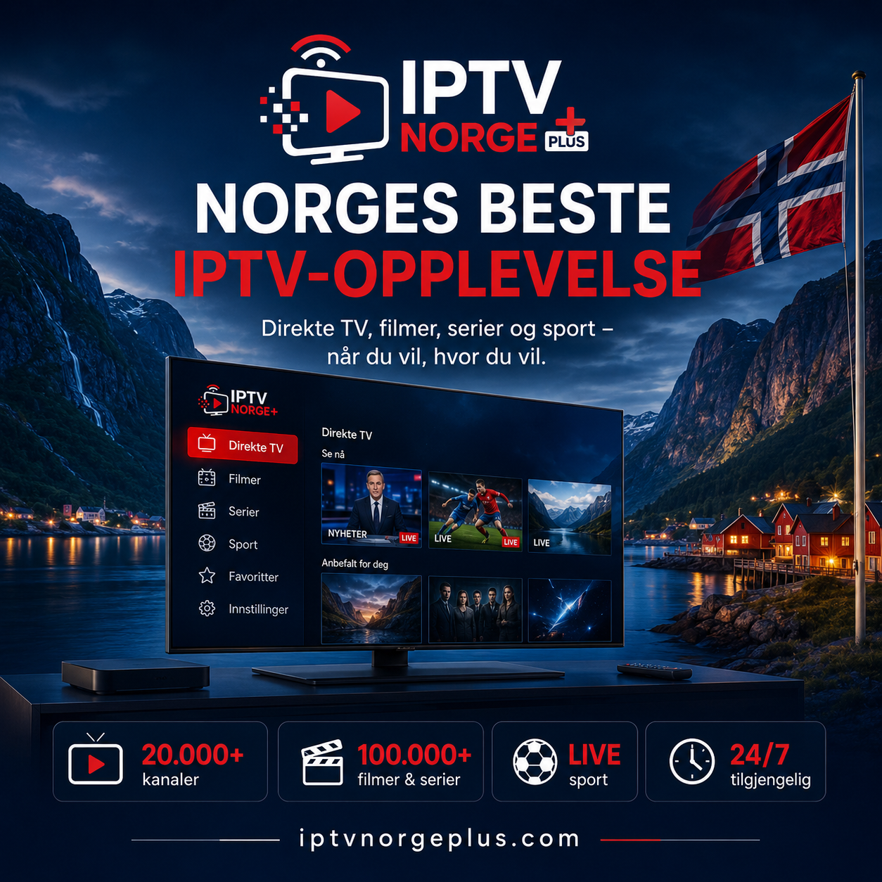 IPTV Norge på Smart TV med 44 000+ kanaler, sport og film i 4K