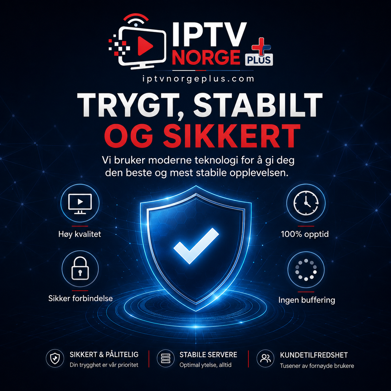Trygt, stabilt og sikkert med IPTV Norge Plus